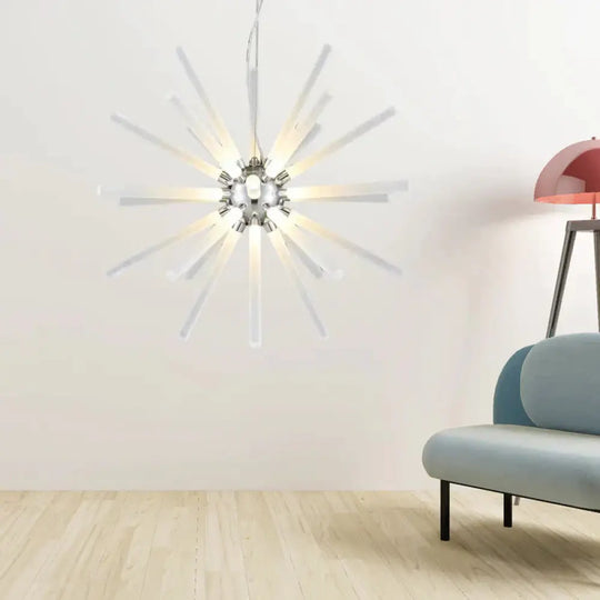 Starburst Chandelier Pendant Light Modern Crystal 12.5’/18’/28’ Wide Led Clear Hanging