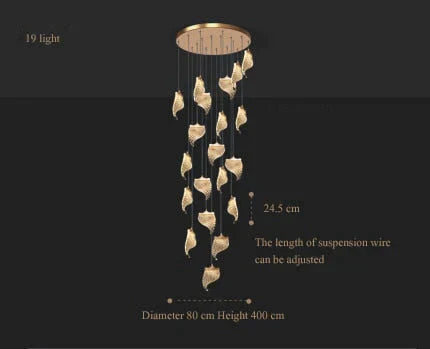 Stellaria - Creative Modern Stair Chandelier 19 Light / Changeable