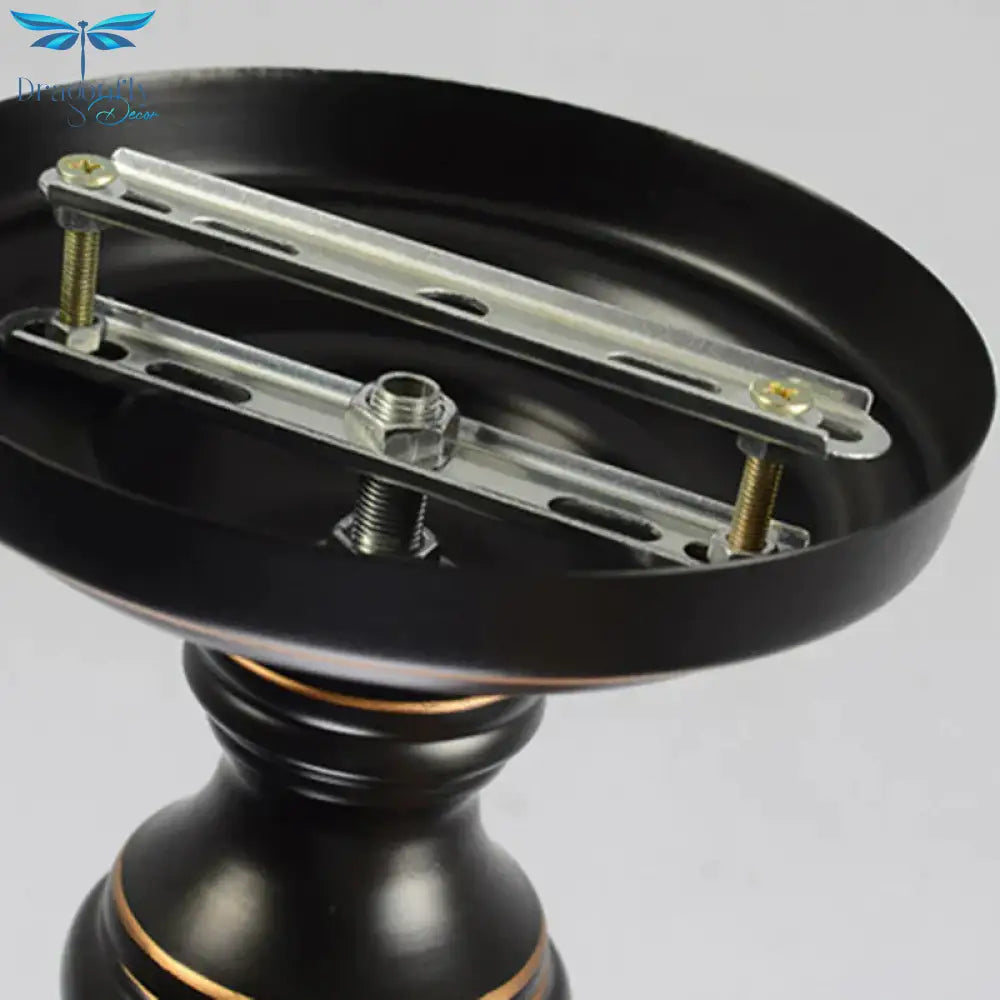 Tri - Sided Crystal Rod Cylinder Pendant Lighting Contemporary 6/8 Heads Black Hanging Chandelier