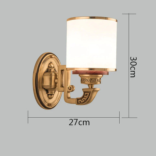 Vintage Chinese Bedroom Study Full Copper Wall Lamp Single Lamps