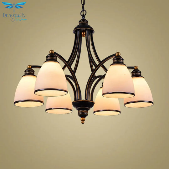 Vintage European Style Oil Rubbed Bronze 3/5/6/8 Light Glass Chandelier Shades