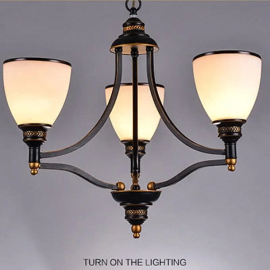Vintage European Style Oil Rubbed Bronze 3/5/6/8 Light Glass Chandelier Shades 3 Up