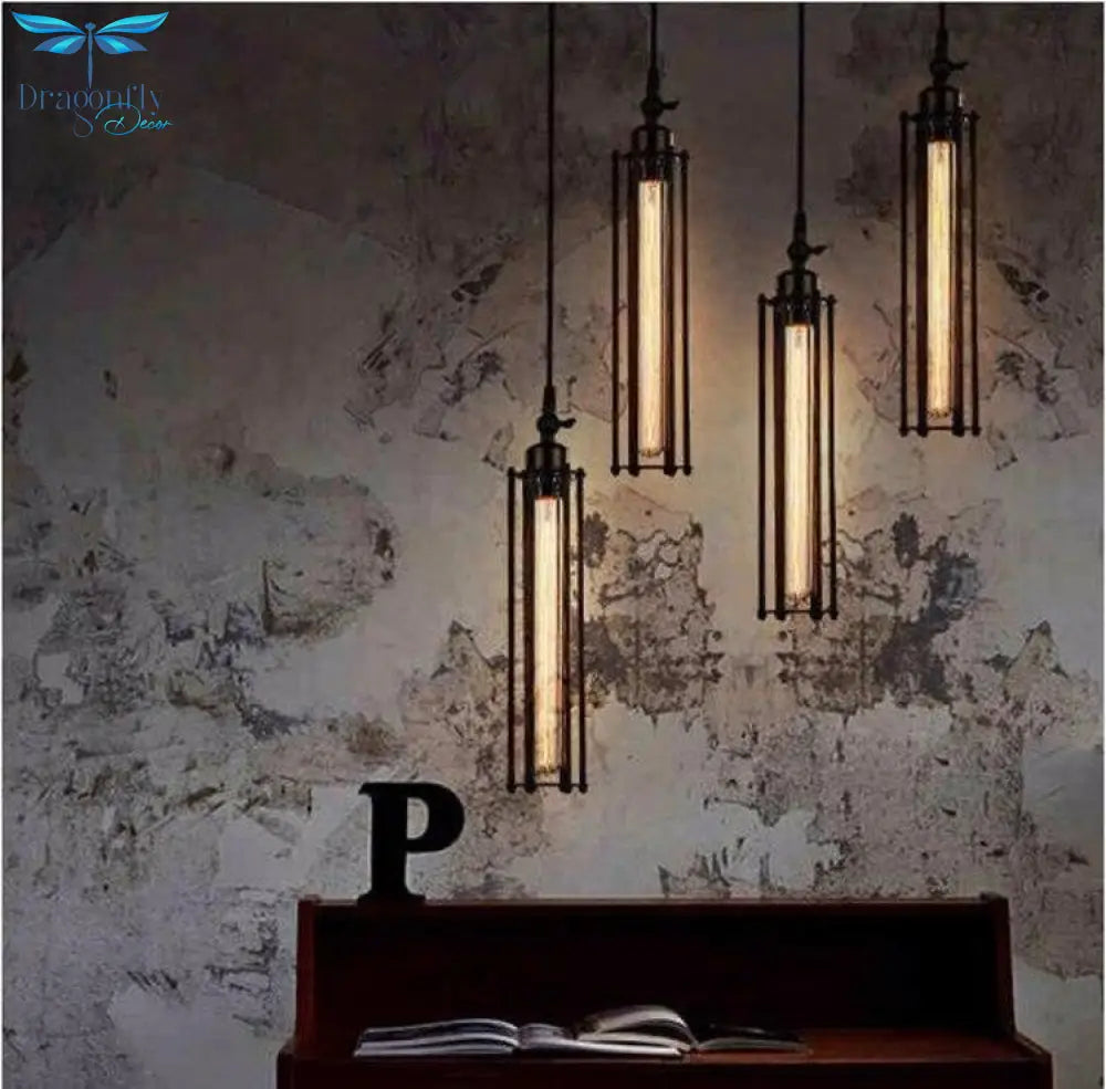 Vintage Flute Pendant Light Fixtures Industrial Retro Lamp For Kitchen Island Bar Living Room E27