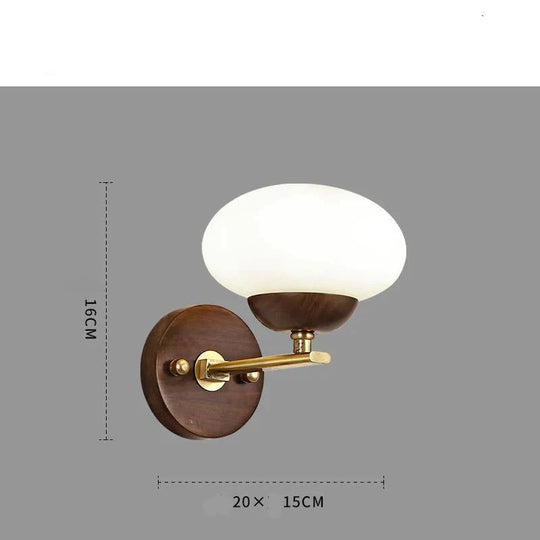 Walnut Creative Bedroom Study Walkway Wall Lights Simple Wood Copper A / White - Light Lamps