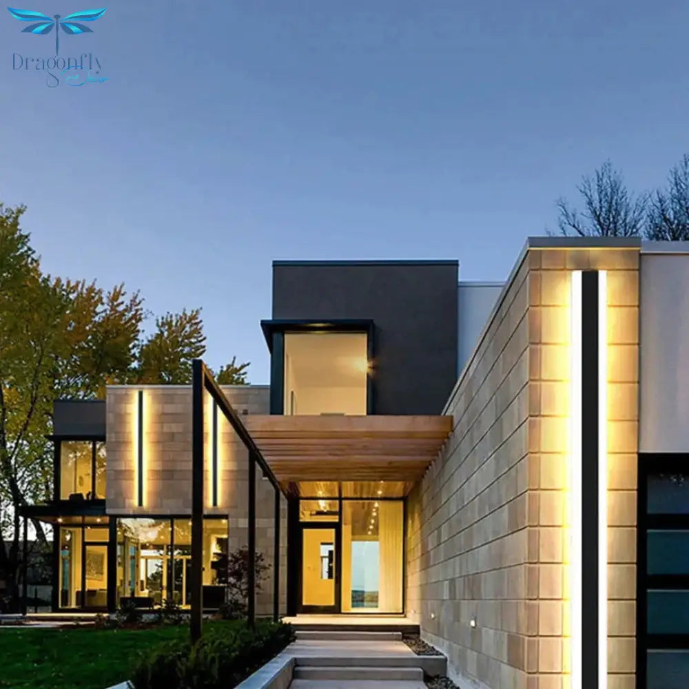 Waterproof Outdoor Wall Lamp Led Long Aluminum Light Garden Villa Porch Sconce Lamps