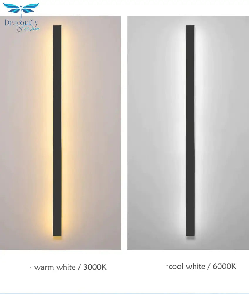 Waterproof Outdoor Wall Lamp Led Long Ip65 Aluminum Light Garden Villa Porch Sconce 110V 220V