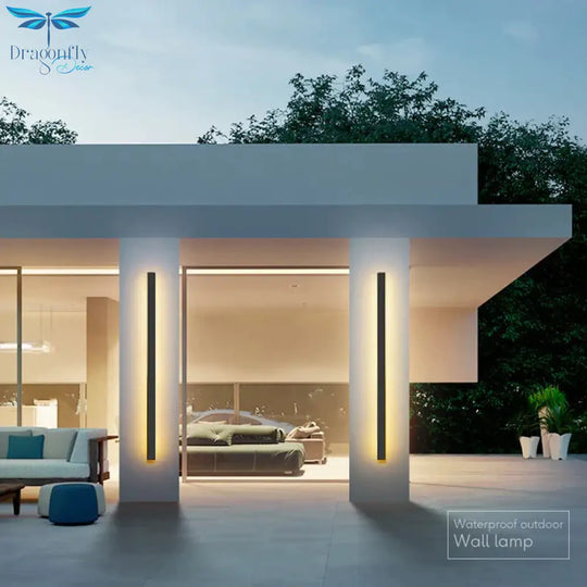 Waterproof Outdoor Wall Lamp Led Long Ip65 Aluminum Light Garden Villa Porch Sconce 110V 220V