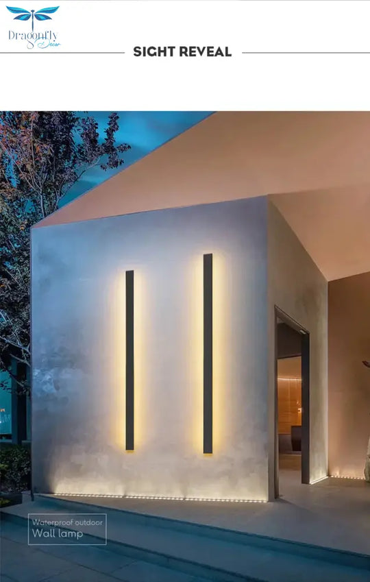Waterproof Outdoor Wall Lamp Led Long Ip65 Aluminum Light Garden Villa Porch Sconce Luminaire
