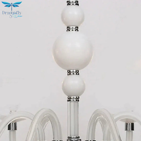 White Conical Ceiling Chandelier Antique Fabric 6/8/12 Lights Living Room Hanging Pendant Lamp