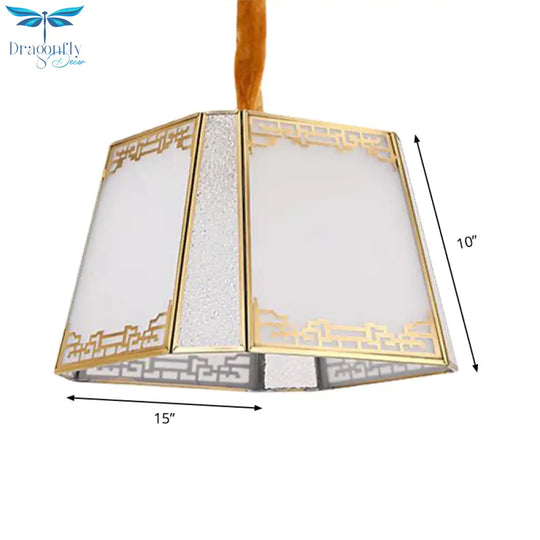 White Frosted Glass Tower Shaped Chandelier Simple 5 Heads Hallway Suspension Pendant Light