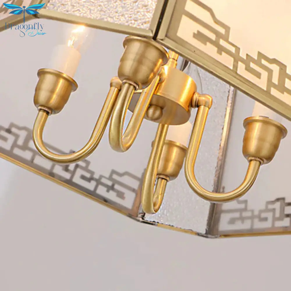 White Frosted Glass Tower Shaped Chandelier Simple 5 Heads Hallway Suspension Pendant Light