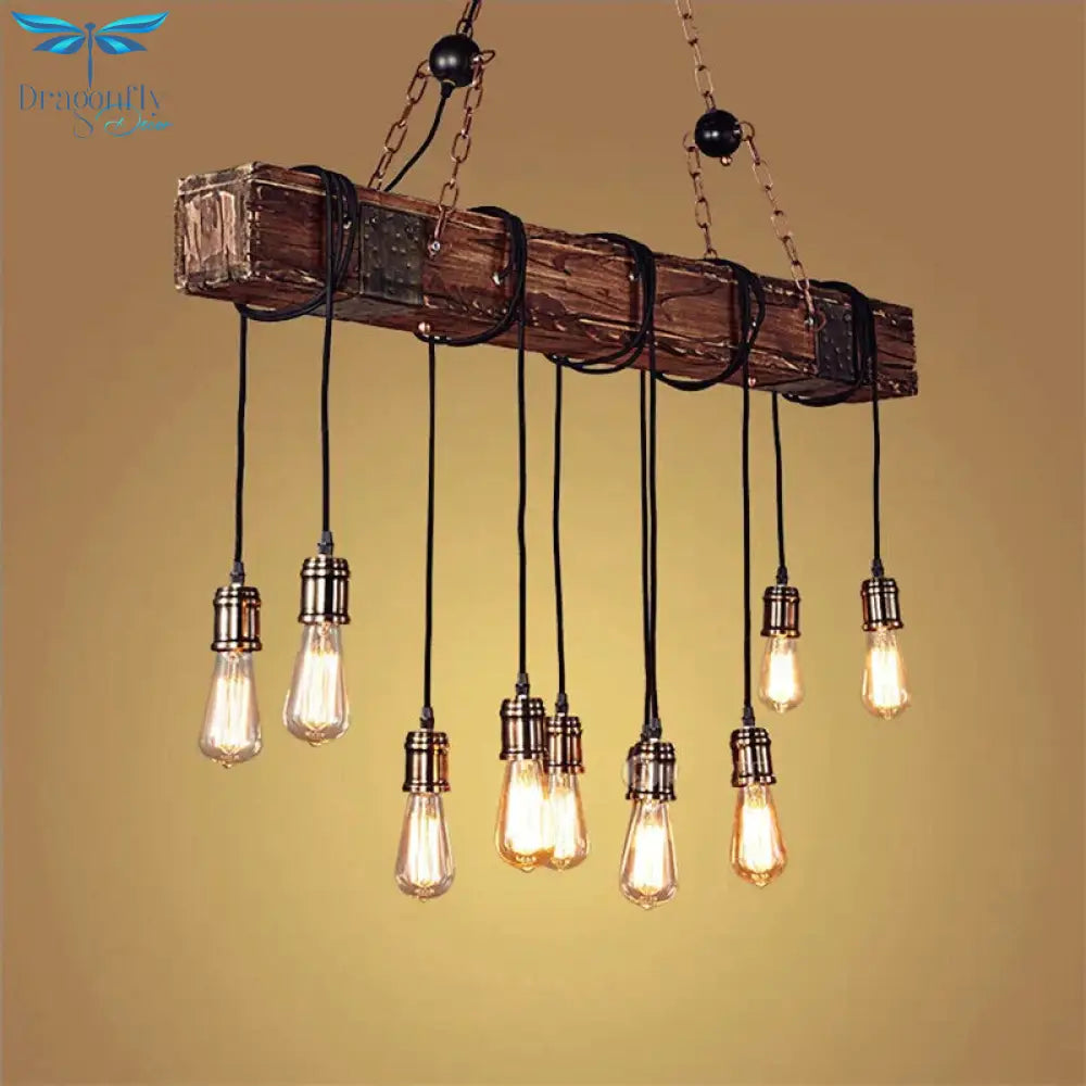 Wooden Beam Adjustable Pendant Lights As Show / No Light Source Light